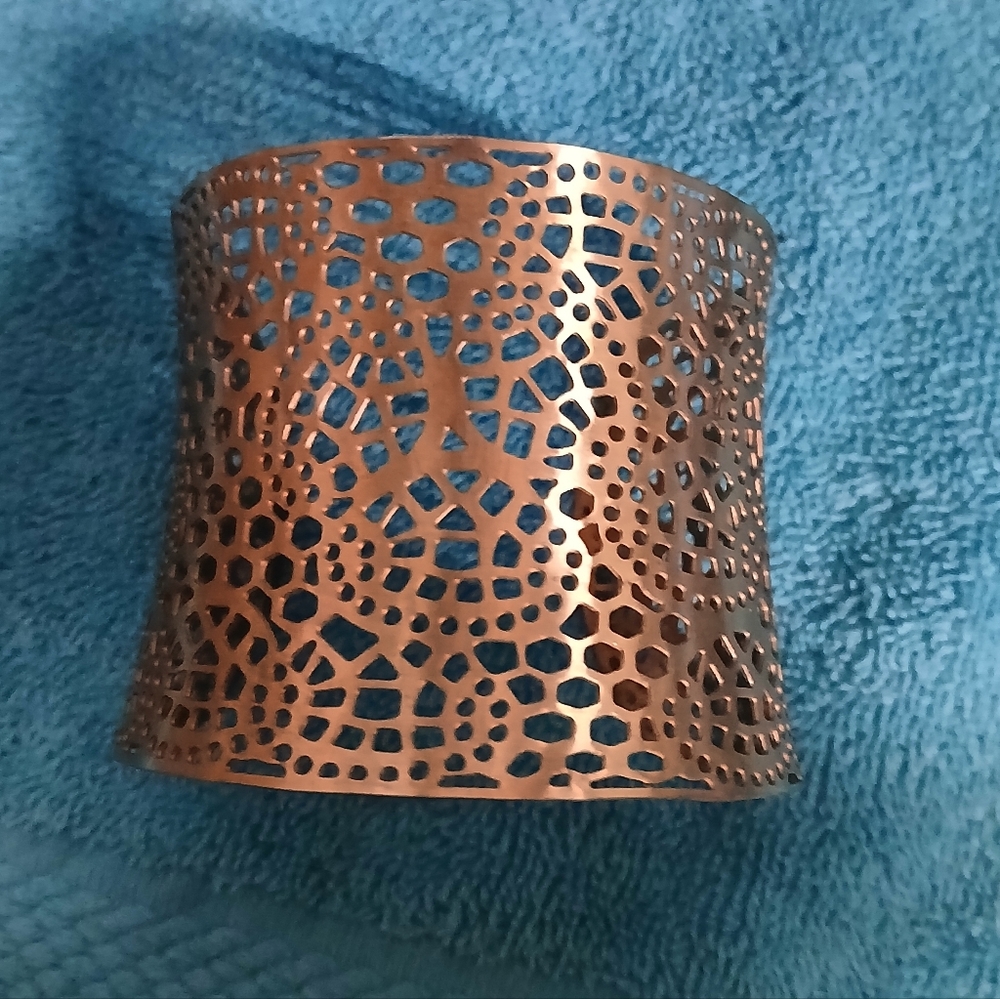 Intricate Wide Large Filigree Copper Cuff Bracelet